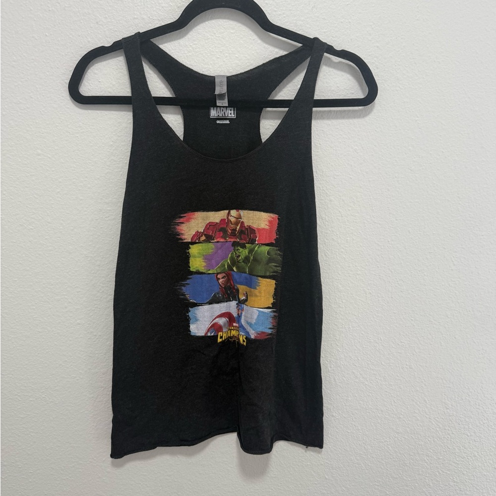 Marvel Avengers Black Racerback Tank Top Size Small